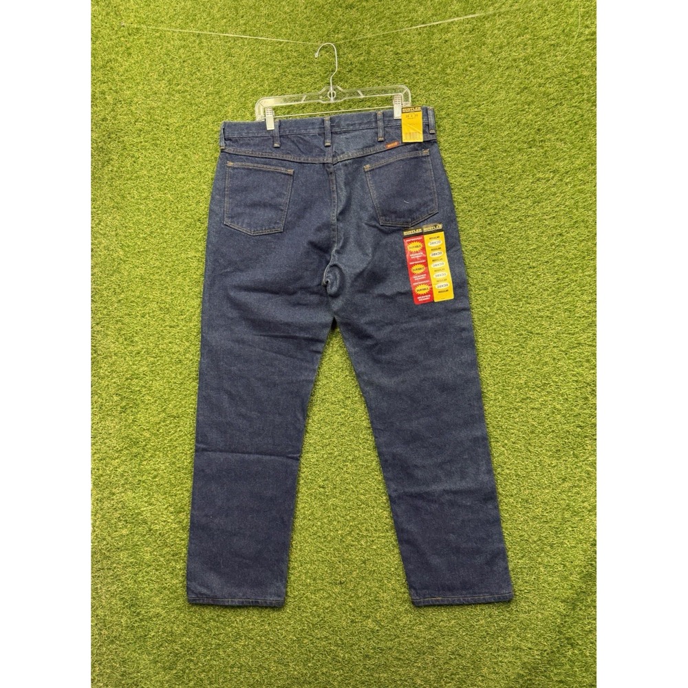 Rustler Jeans Mens 38x30 Blue Regular Fit Straight Leg Heavy Weight Dark New NWT